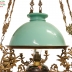 ĐÈN 3 DÂY PHÁP CỔ XỊN - CHÓA SỨ XANH