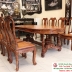 BỘ BÀN ĂN GỖ CẨM NU 8 GHẾ CHẠM KHẮC ĐẸP