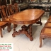 BỘ BÀN ĂN GỖ CẨM NU 8 GHẾ CHẠM KHẮC ĐẸP