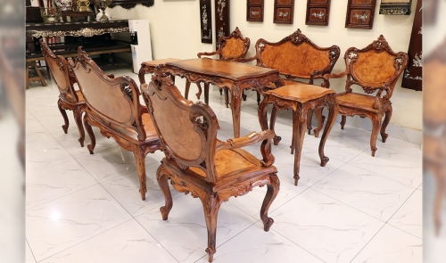 BỘ BÀN LOUIS CẨM NU SIÊU ĐẸP