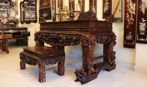 BÀN THỜ TỨ LINH CHÂN NGHÊ ĐỤC CHẠM ĐẸP VIP