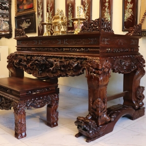 BÀN THỜ TỨ LINH CHÂN NGHÊ ĐỤC CHẠM ĐẸP VIP
