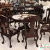 BÀN ĂN MẶT ĐÁ 8 GHẾ GỖ GỤ