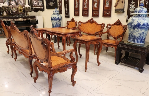 BỘ BÀN GHẾ LOUIS CẨM NU SIÊU ĐẸP MS01