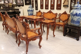 BỘ BÀN GHẾ LOUIS CẨM NU SIÊU ĐẸP MS01