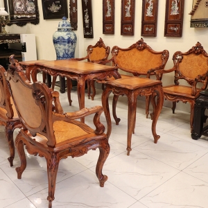 BỘ BÀN GHẾ LOUIS CẨM NU SIÊU ĐẸP MS01
