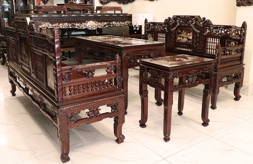 TRƯỜNG KỶ HUẾ GỖ CẨM CHẠM KHẮC KHẢM NỔI ĐẸP LOẠI ĐẶC BIỆT