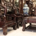 BỘ BÀN GHẾ PHÒNG KHÁCH GỖ TRẮC 10 MÓN TAY 12 CHẠM VOI CỰC HIẾM