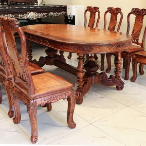 BỘ BÀN ĂN 8 GHẾ GỖ CẨM NU 