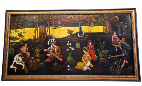 TRANH SƠN MÀI THẾP VÀNG LOẠI TO