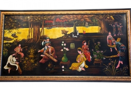 TRANH SƠN MÀI THẾP VÀNG LOẠI TO