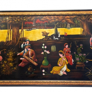 TRANH SƠN MÀI THẾP VÀNG LOẠI TO