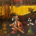 TRANH SƠN MÀI THẾP VÀNG LOẠI TO