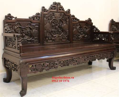 Trường Kỷ Ngũ Lân Vờn Cầu Chạm 4 Mặt