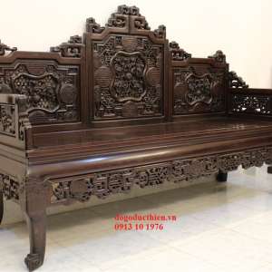 Trường Kỷ Ngũ Lân Vờn Cầu Chạm 4 Mặt