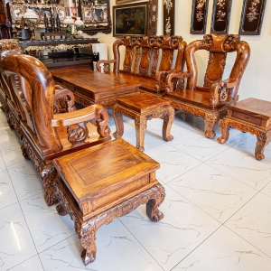 BỘ BÀN GHẾ CẨM TAY 16 CHẠM ĐÀO LOẠI VIP