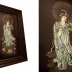 TRANH PHẬT BÀ QUAN THẾ ÂM BỒ TÁT KHẢM ỐC - THẦN THÁI ĐẸP