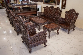 BỘ BÀN GHẾ CHẠM TỨ LINH GỖ TRẮC,GỖ CẨM LAI VIỆT { RẤT HIẾM GẶP }