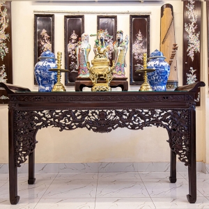 NGHI THỜ HUẾ GỖ TRẮC CHẠM TỨ LINH { LONG - LÂN - QUY - PHỤNG } 