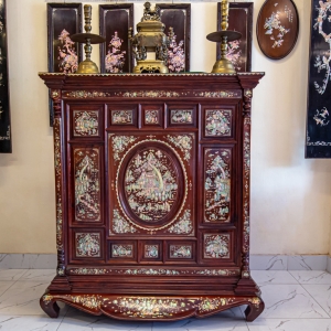 	TỦ THỜ GỖ CẨM KHẢM ỐC - TÍCH 