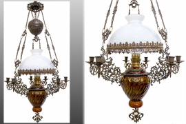 ĐÈN 3 DÂY CỦA PHÁP CHÓA TRẮNG - TÍCH NGƯ ÔNG ĐẮC LỢI - CHÓA 35 CM { MS 01 }