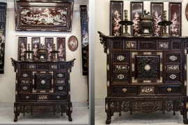 TỦ THỜ HUẾ ĐỤC CHẠM LONG - LÂN - QUY - PHỤNG TINH XẢO