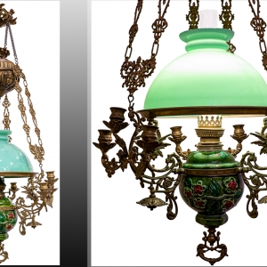 ĐÈN RỒNG 3 DÂY CỦA PHÁP CHÓA MÀU NGỌC BÍCH LOẠI NHỎ