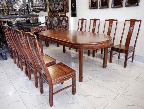 BỘ BÀN ĂN 8 GHẾ GỖ CẨM LAI VIỆT