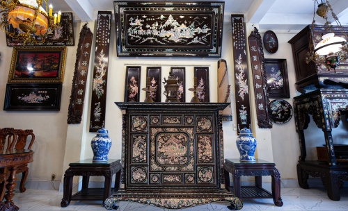 SIÊU PHẨM TỦ THỜ GỖ TRẮC - ĐỈNH CAO CỦA NGHỆ THUẬT KHẢM ỐC  { tích NHỊ THẬP TỨ HIẾU }