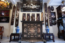SIÊU PHẨM TỦ THỜ GỖ TRẮC - ĐỈNH CAO CỦA NGHỆ THUẬT KHẢM ỐC  { tích NHỊ THẬP TỨ HIẾU }