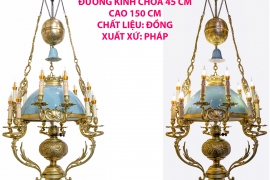 Ngắm Báu Vật Của Các Gia Tộc Giàu Có Thời Xưa: Đèn Ba Dây Cổ Xịn Chóa 45cm – Hàng Hiếm Xuất Xứ Pháp!