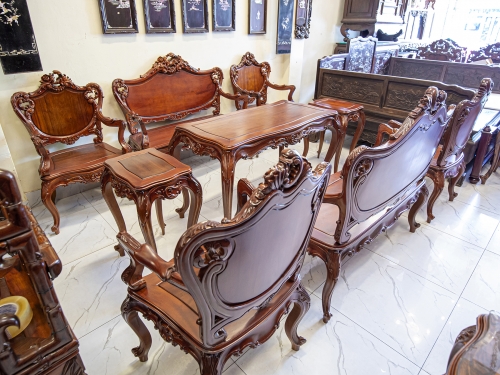 Bộ Bàn Ghế Louis Gỗ Gụ _ Hàng Đẹp Kỹ Trong Ngoài như nhau