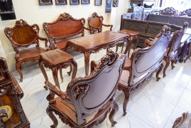 Bộ Bàn Ghế Louis Gỗ Gụ _ Hàng Đẹp Kỹ Trong Ngoài như nhau