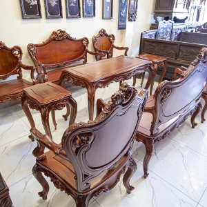 Bộ Bàn Ghế Louis Gỗ Gụ _ Hàng Đẹp Kỹ Trong Ngoài như nhau