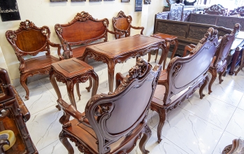 Bộ Bàn Ghế Louis Gỗ Gụ _ Hàng Đẹp Kỹ Trong Ngoài như nhau