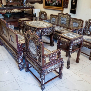 Bộ Bàn Ghế Gỗ Cẩm Lai Khảm Ốc Theo Lối Tàu - Sang Trọng Đẳng Cấp