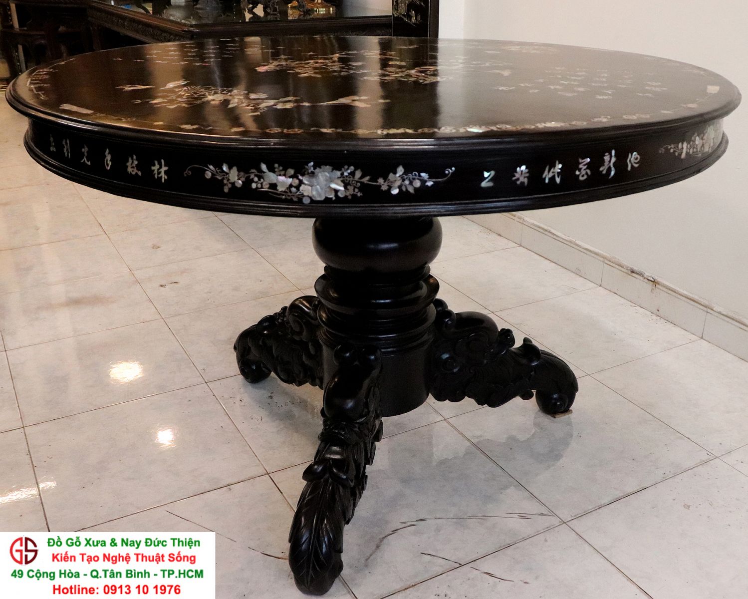Bàn Cù Lá Cổ Khảm Ốc