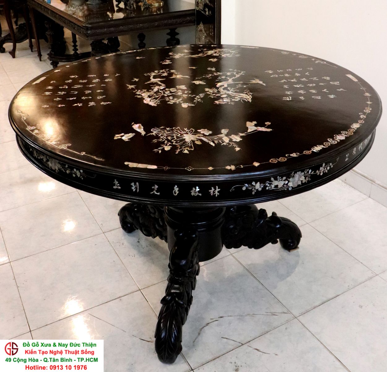 Bàn Cù Lá Cổ Khảm Ốc