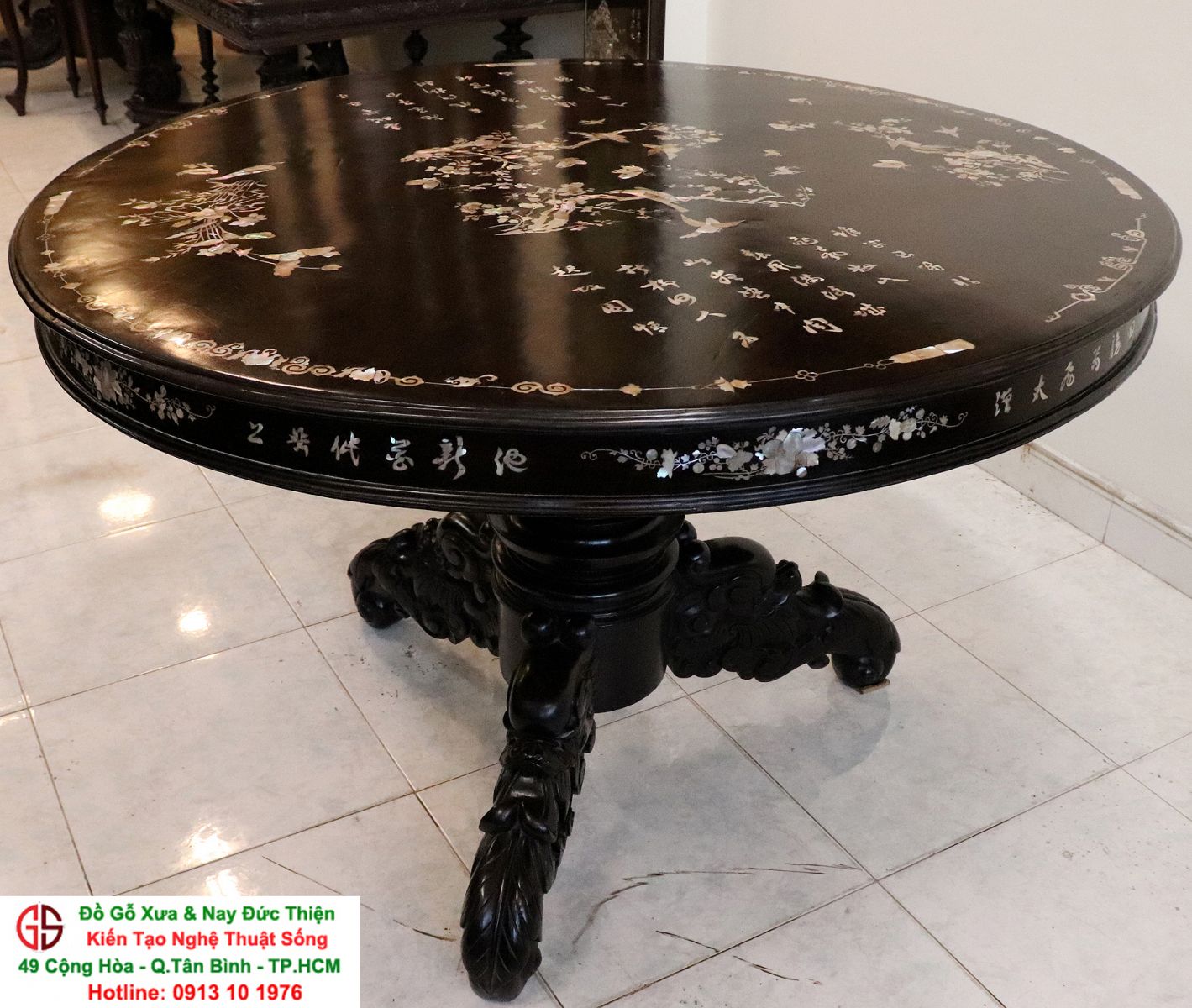 Bàn Cù Lá Cổ Khảm Ốc