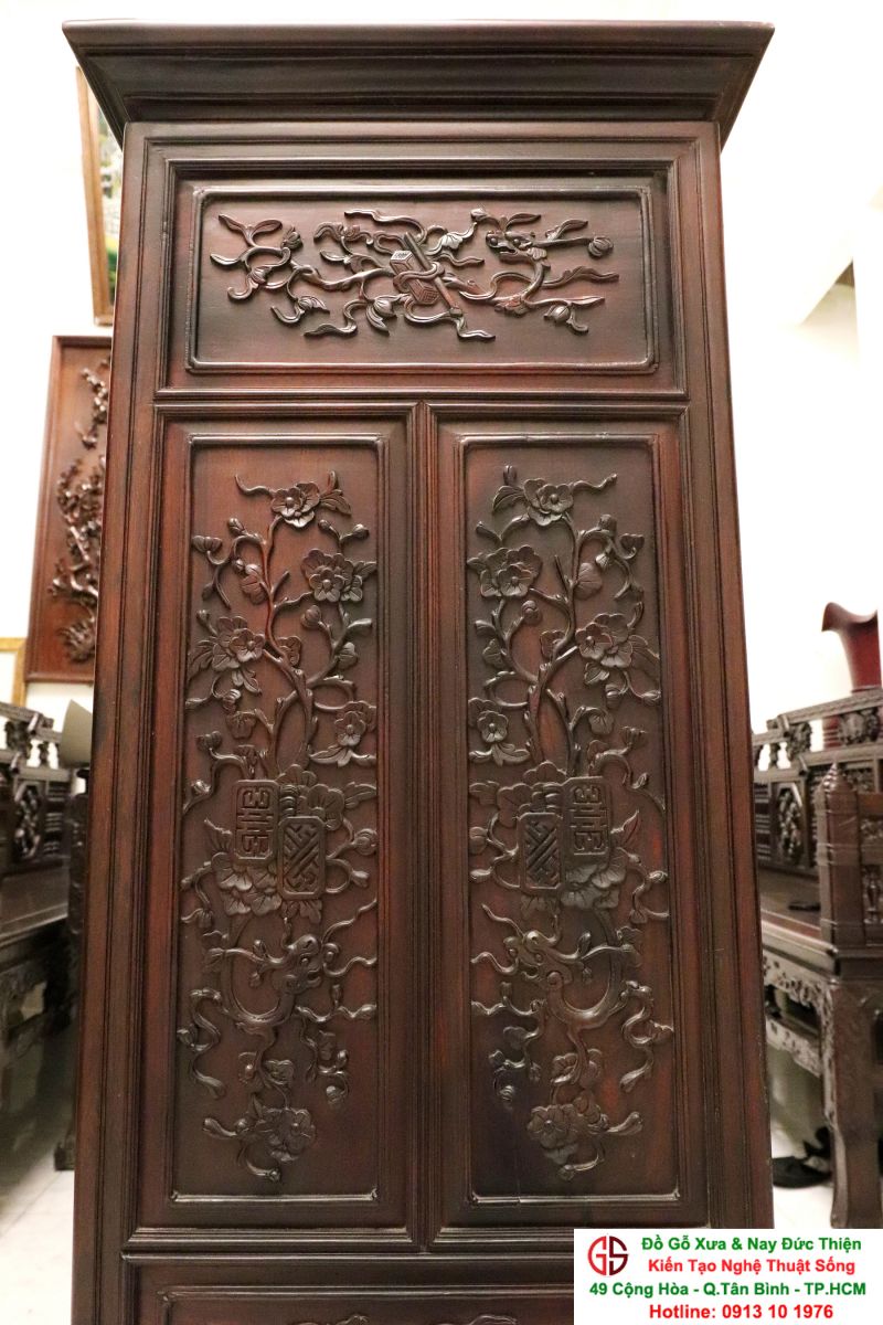 Tủ Thờ Huế Gỗ Gụ Chạm Rồng