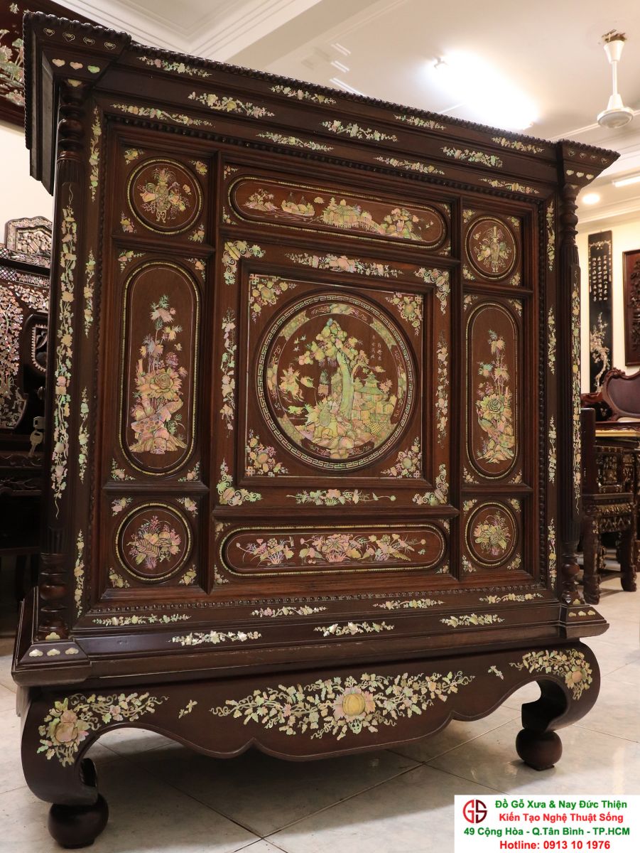 Tủ Thờ Cổ Khảm Ốc Gỗ Cẩm Lai