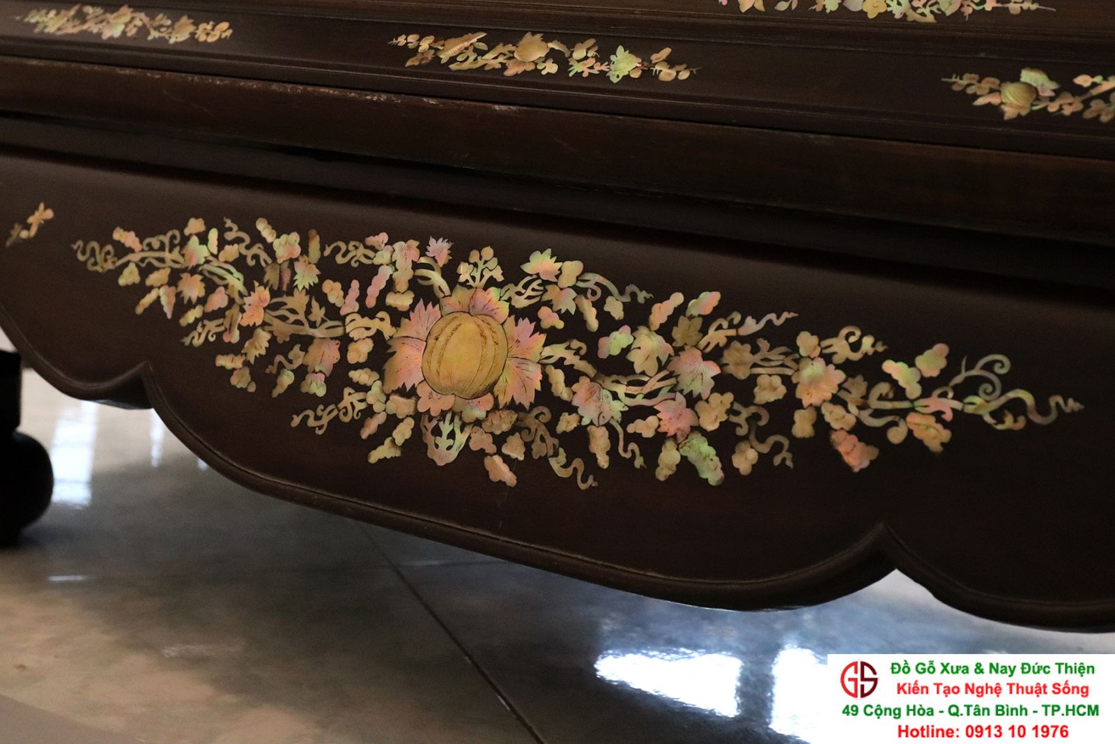Tủ Thờ Cổ Gỗ Cẩm Khảm Ốc