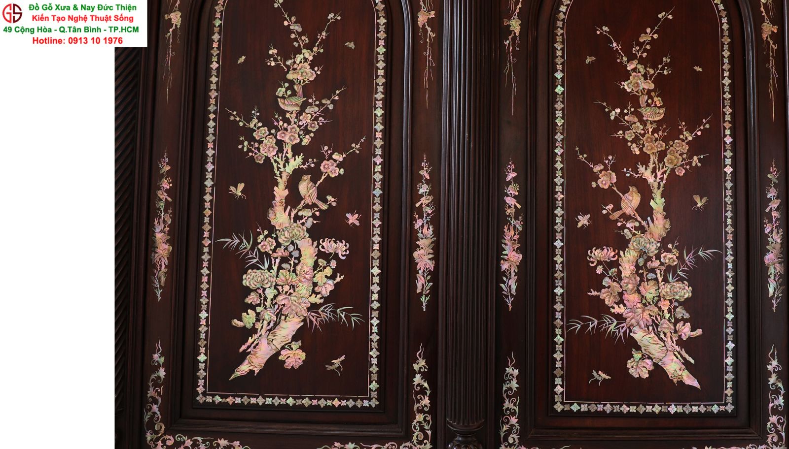 Tủ thờ Cổ Gỗ Trắc Khảm Ốc