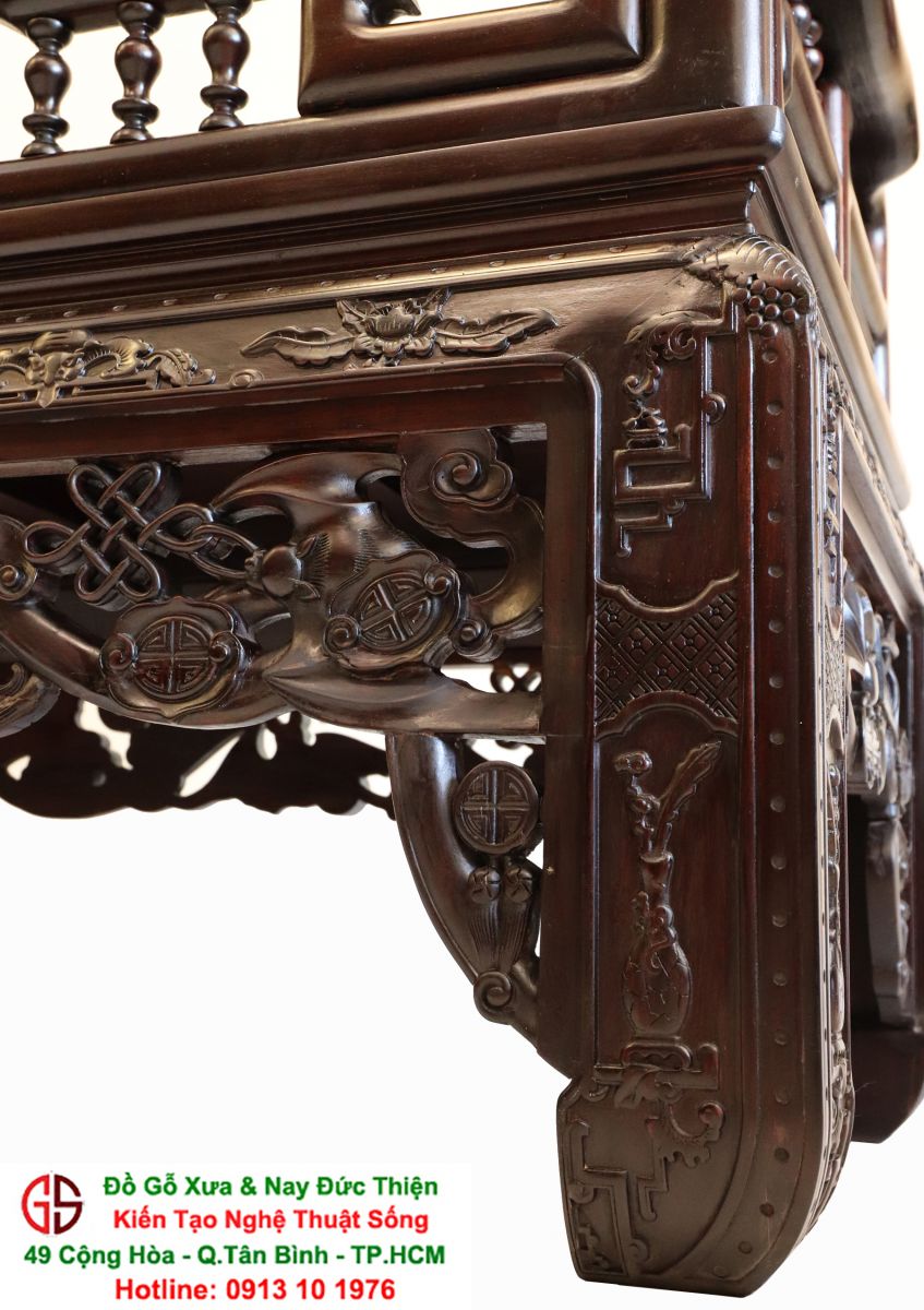 kích thước chi tiết ghế trường kỷ