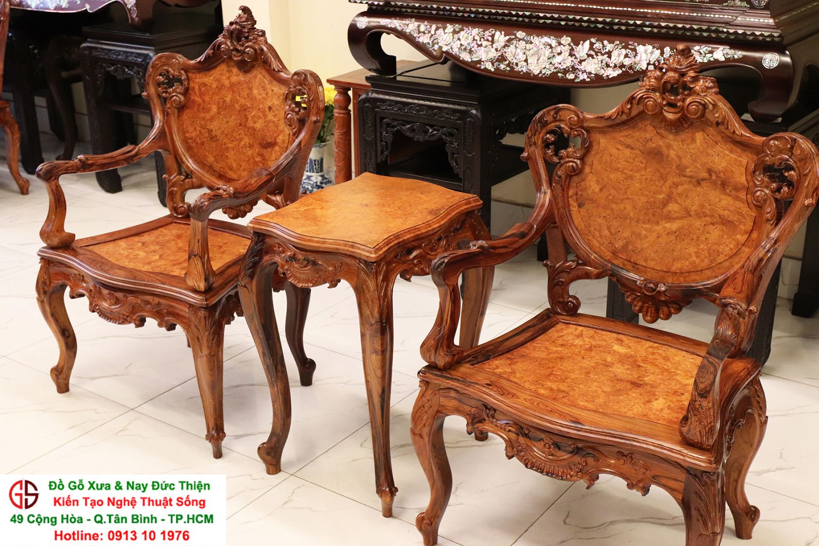 bàn ghế gỗ cẩm vàng