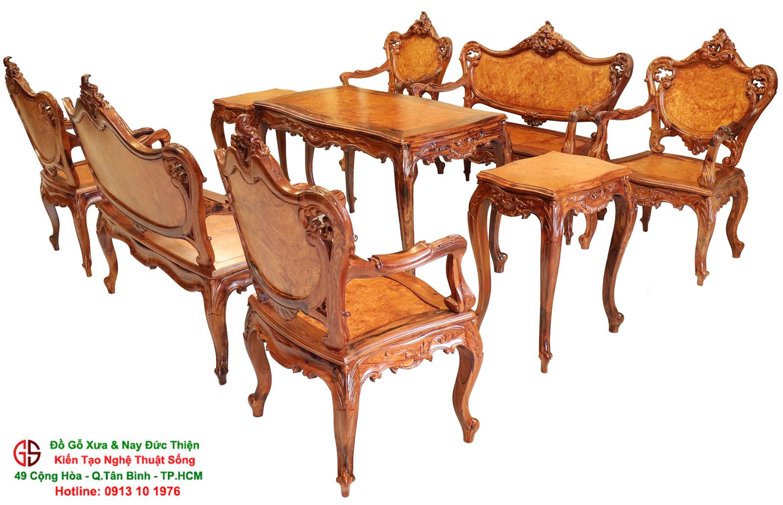 bàn ghế gỗ cẩm vân
