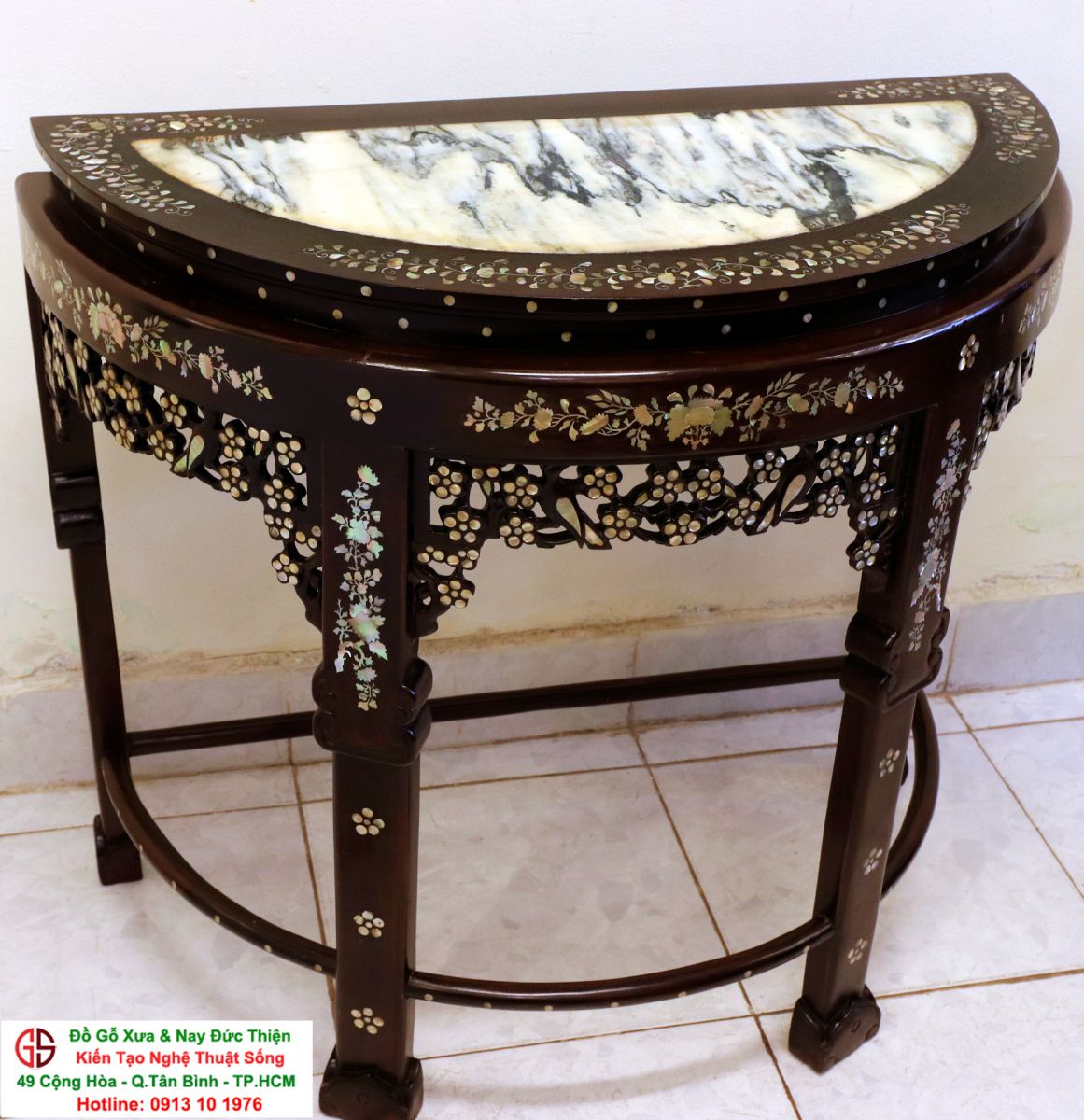 bàn bán nguyệt gỗ nội thất