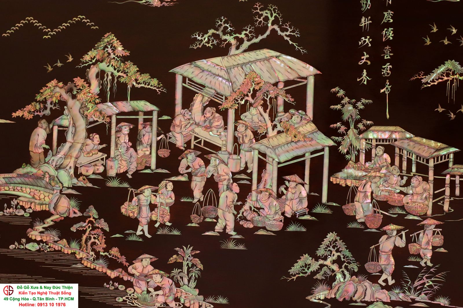 Tranh quê đồng quê gỗ đẹp