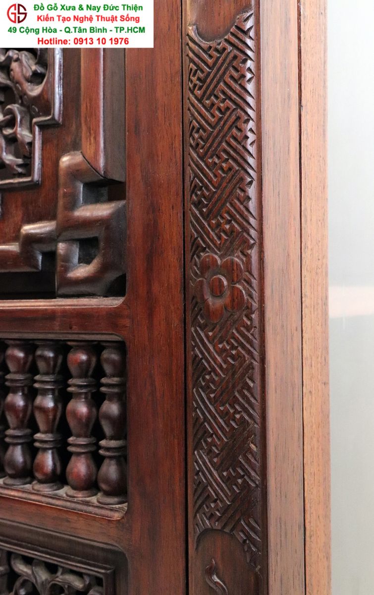 tủ sách chạm khắc gỗ gụ
