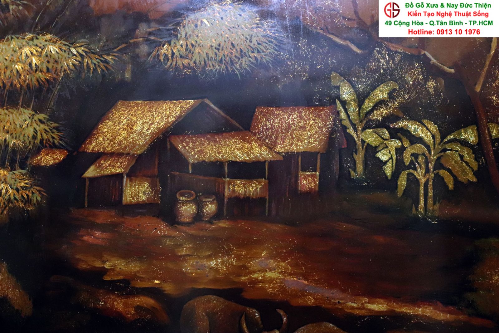 tranh gỗ đồng quê